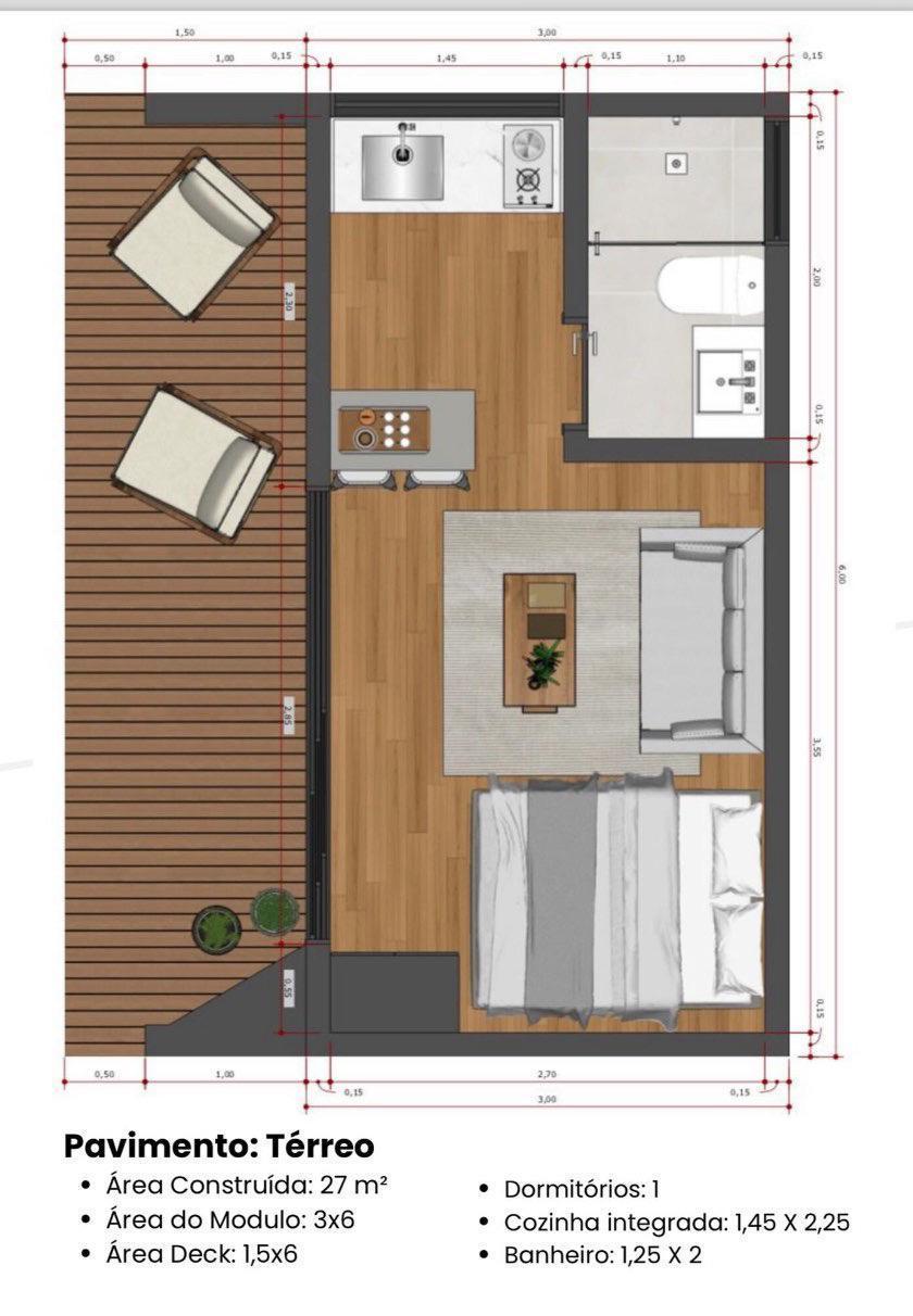 Planta baixa da cabana Helena